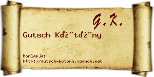Gutsch Kötöny névjegykártya